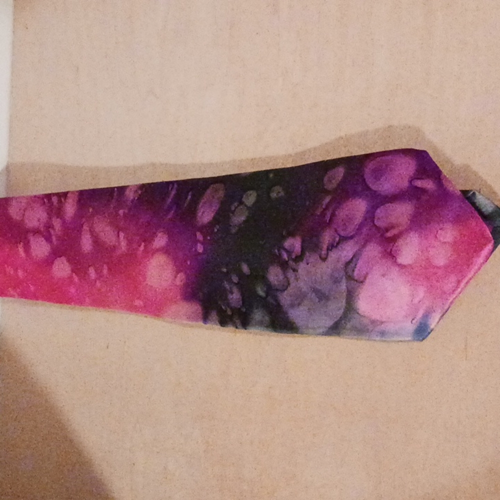 Heather Bell Designs Hand Painted Lava Lamp Themed Silk Necktie